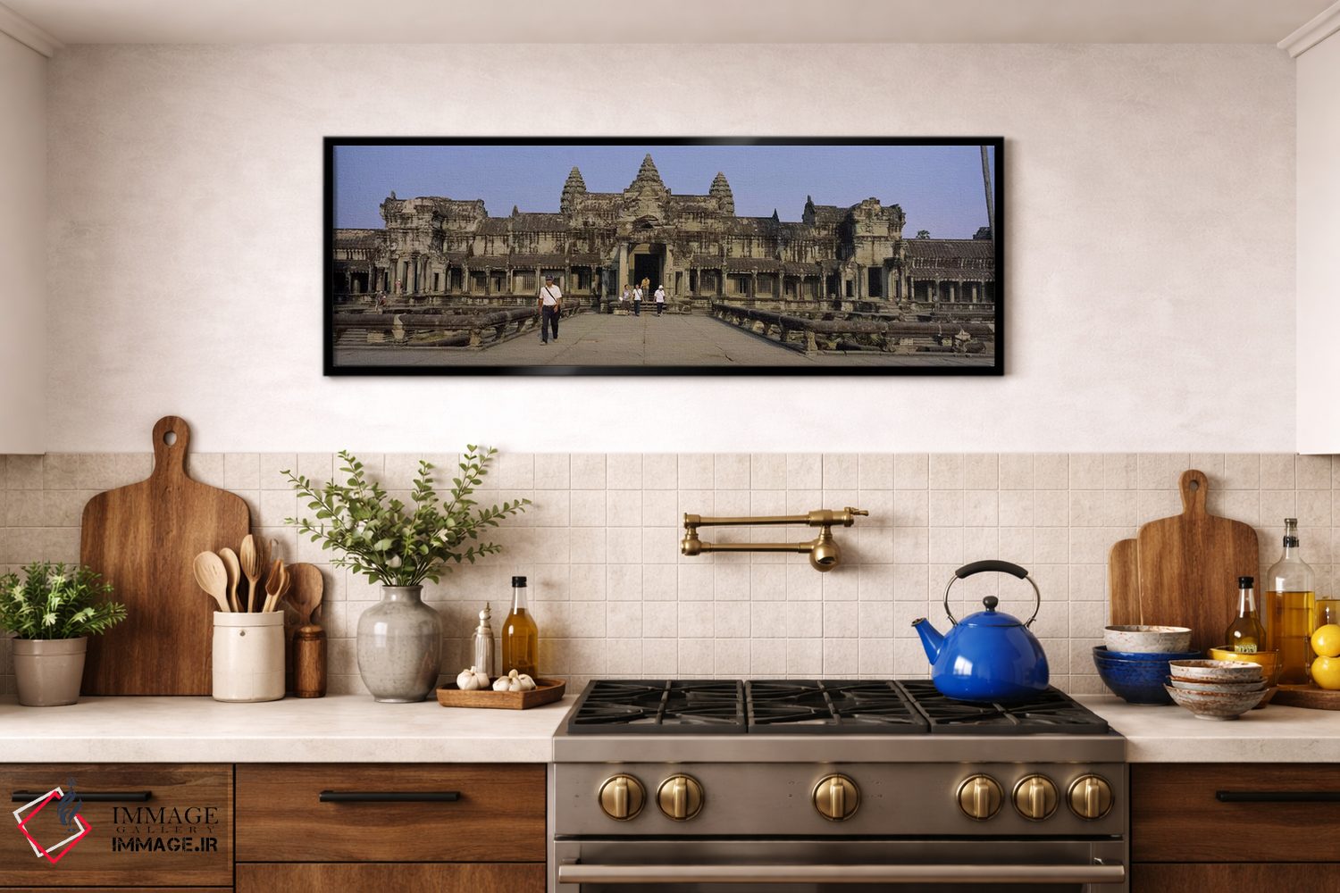 تابلو دکوراتیو Angkor Wat, Siem Reap, Cambodia,گردشگران در حال قدم زدن… اثر پانورامیک ایمجز - D2B