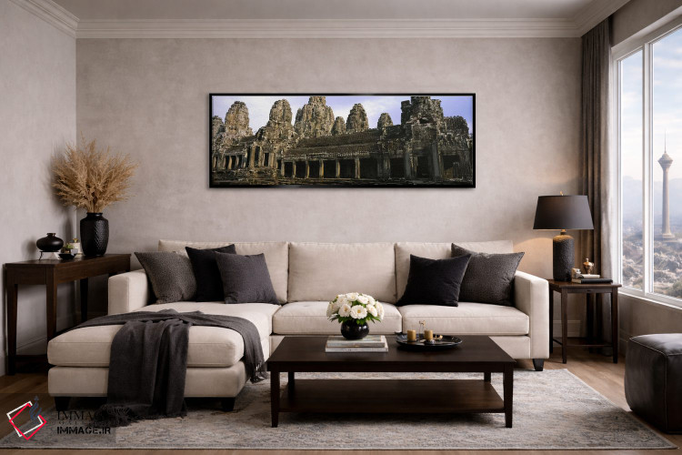 تابلو دکوراتیو Angkor Wat, Siem Reap, Cambodia,نمای رو به روی یک معبد… اثر پانورامیک ایمجز - D5B