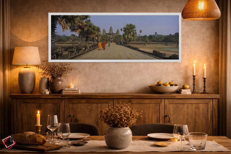 تابلو دکوراتیو Angkor Wat, Siem Reap, Cambodia,دو راهب در حال راه رفتن… اثر پانورامیک ایمجز - D1W
