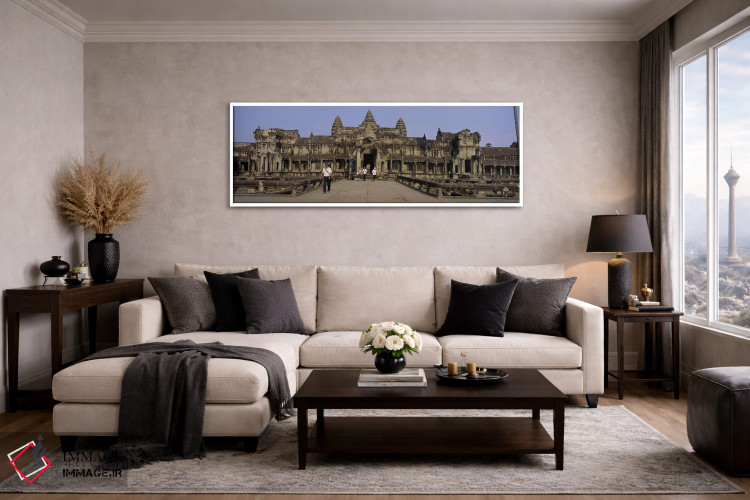 تابلو دکوراتیو Angkor Wat, Siem Reap, Cambodia,گردشگران در حال قدم زدن… اثر پانورامیک ایمجز - D4W