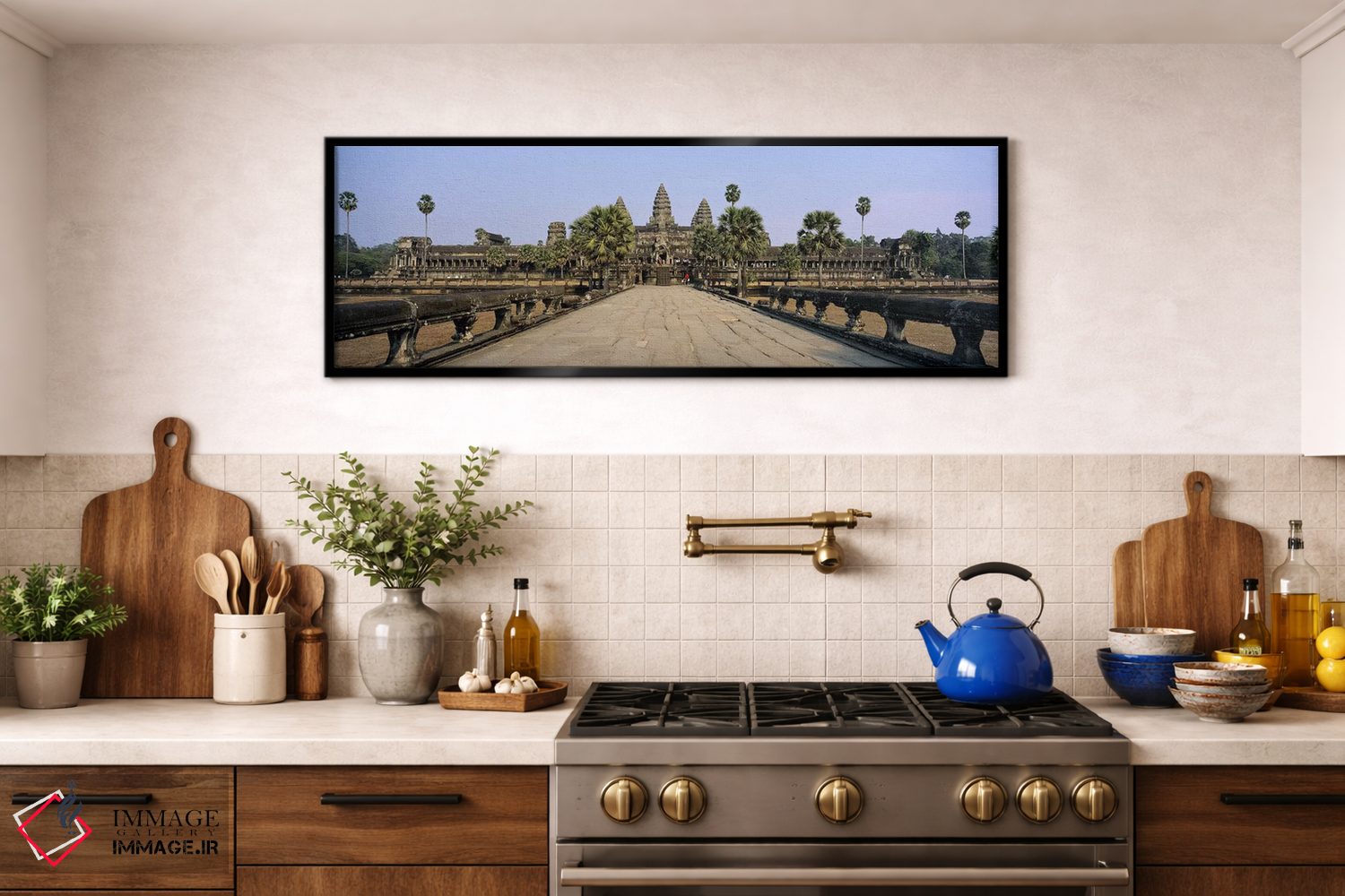 تابلو دکوراتیو Angkor Wat, Siem Reap, Cambodia,مسیر منتهی به معبد قدیم… اثر پانورامیک ایمجز - D2B