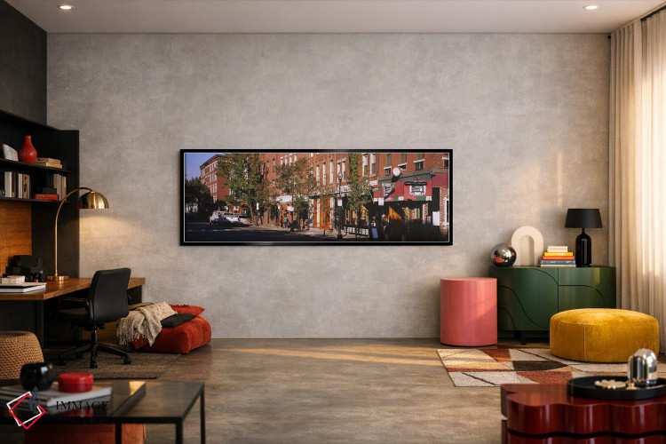 تابلو دکوراتیو North End, Boston, Massachusetts, USA,فروشگاه ها در امت… اثر پانورامیک ایمجز - D4B
