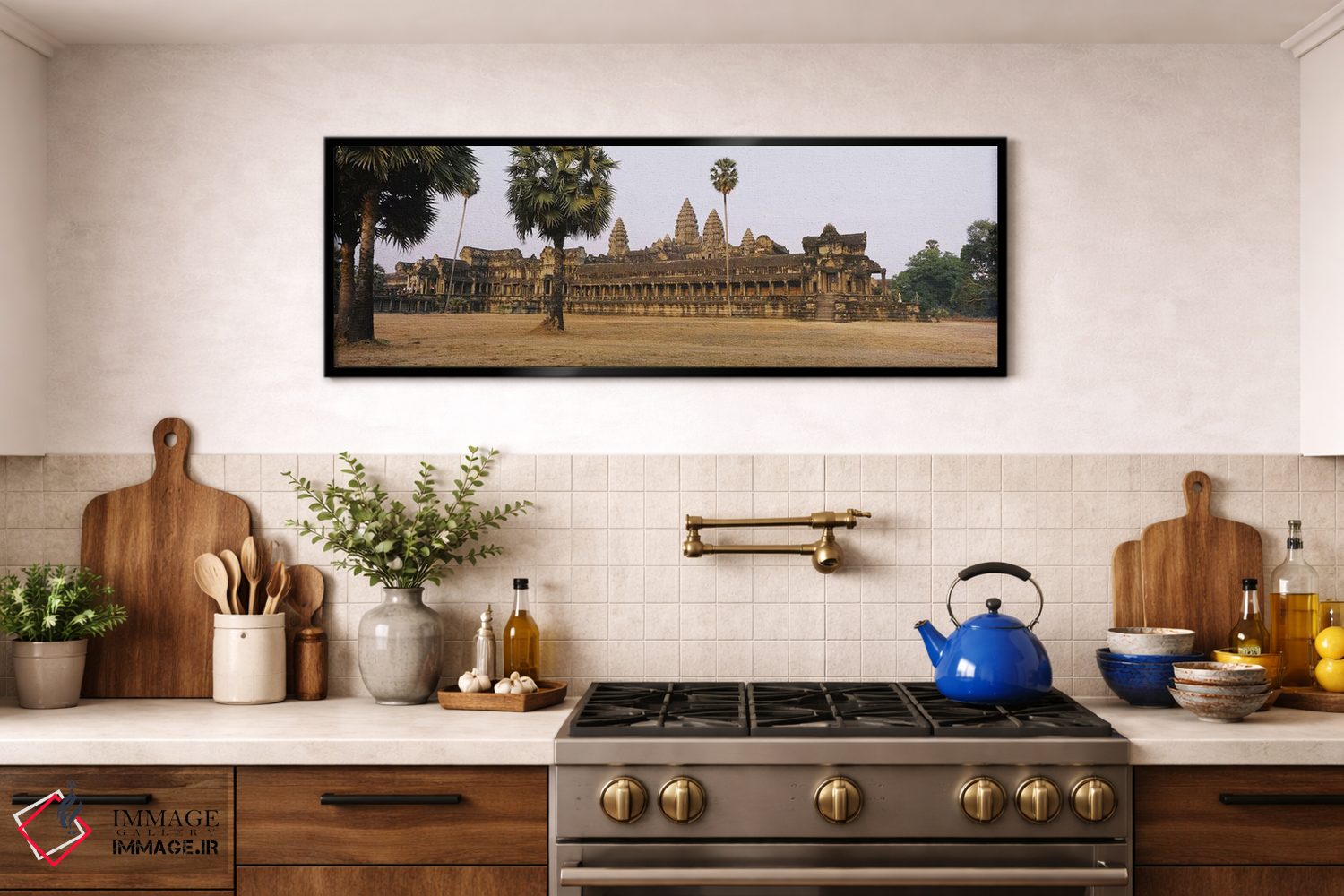 تابلو دکوراتیو Angkor Wat, Siem Reap, Cambodia #2,نمای روبه روی یک معب… اثر پانورامیک ایمجز - D3B