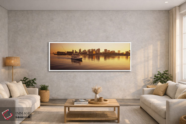 تابلو دکوراتیو Boston, Massachusetts, USA,کشتی مسافربری در حال حرکت در… اثر پانورامیک ایمجز - D2W