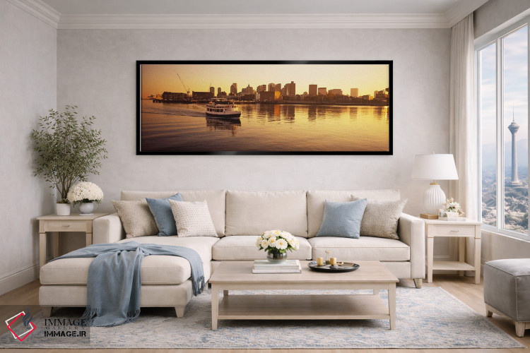 تابلو دکوراتیو Boston, Massachusetts, USA,کشتی مسافربری در حال حرکت در… اثر پانورامیک ایمجز - D5B