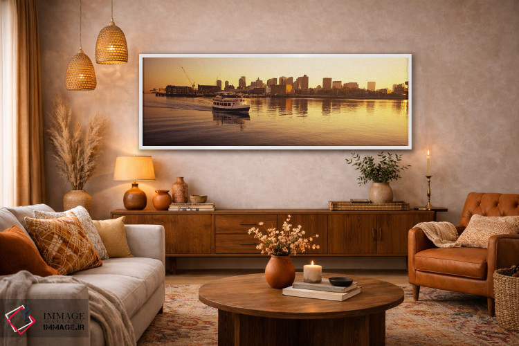 تابلو دکوراتیو Boston, Massachusetts, USA,کشتی مسافربری در حال حرکت در… اثر پانورامیک ایمجز - D4W