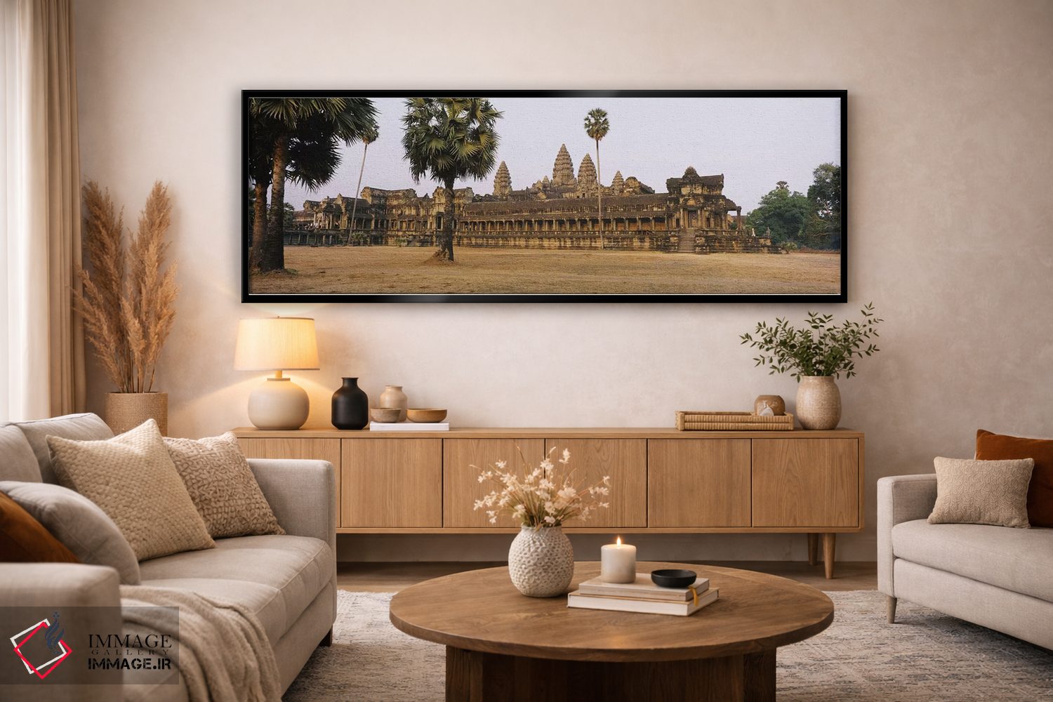 تابلو دکوراتیو Angkor Wat, Siem Reap, Cambodia #2,نمای روبه روی یک معب… اثر پانورامیک ایمجز - D6B