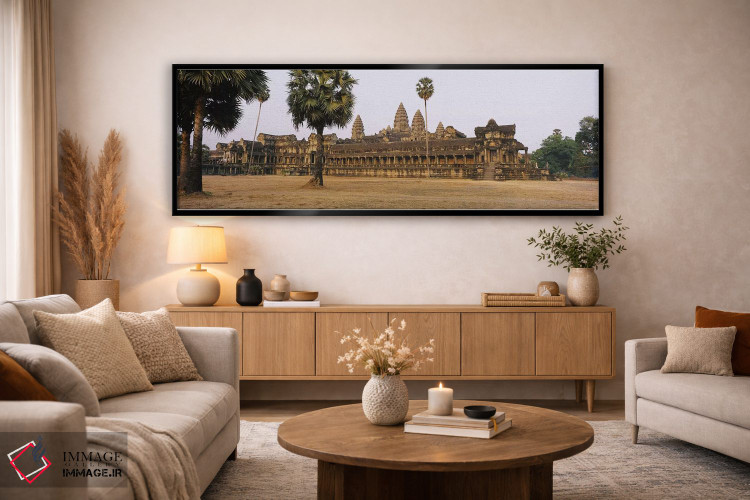 تابلو دکوراتیو Angkor Wat, Siem Reap, Cambodia #2,نمای روبه روی یک معب… اثر پانورامیک ایمجز - D6B