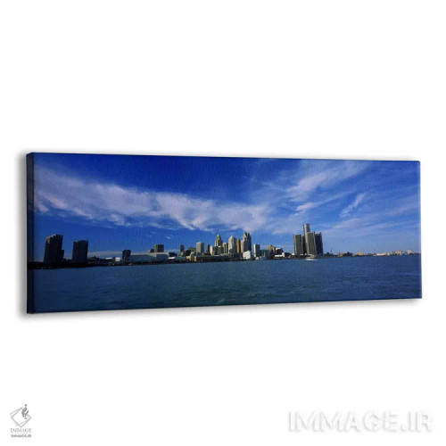 تابلو دکوراتیو Detroit, Michigan, USA #4,ساختمان ها در حاشیه آب، دیترو… اثر پانورامیک ایمجز - نمای پرسپکتیو محصول