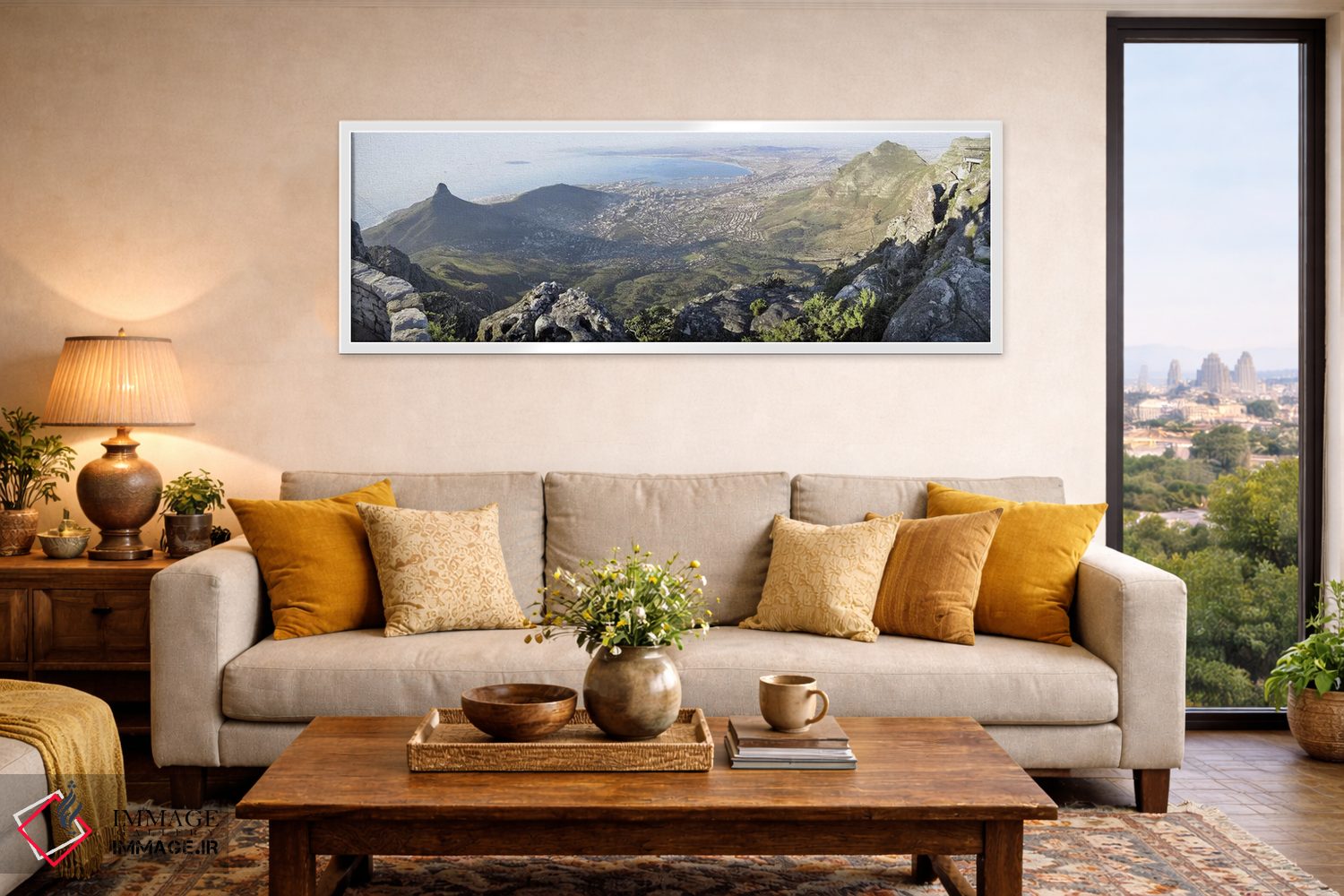 تابلو دکوراتیو Cape Town, Western Cape, South Africa,نمایی از مرکز شهر… اثر پانورامیک ایمجز - D3W