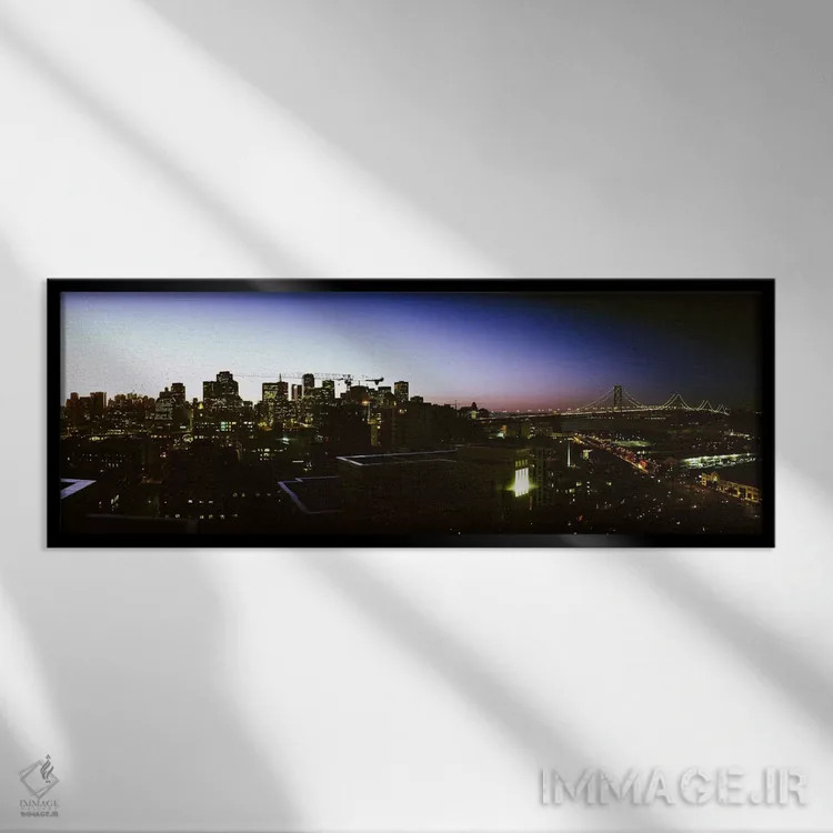 تابلو دکوراتیو San Francisco, California, USA,ساختمان های روشن شده هنگ… اثر پانورامیک ایمجز - نمای قابدار مشکی