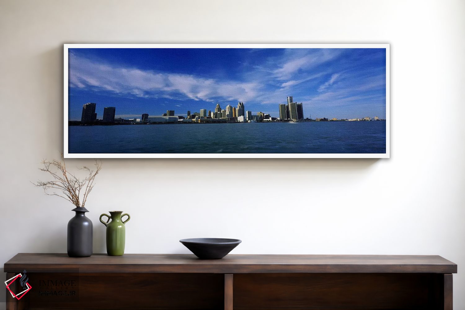 تابلو دکوراتیو Detroit, Michigan, USA #4,ساختمان ها در حاشیه آب، دیترو… اثر پانورامیک ایمجز - D1W