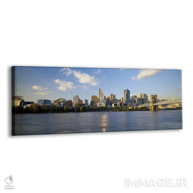 تابلو دکوراتیو Ohio River, Cincinnati, Ohio, USA,ساختمان ها در حاشیه آ… اثر پانورامیک ایمجز - نمای پرسپکتیو محصول