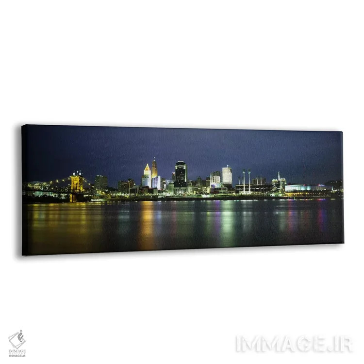 تابلو دکوراتیو lit up at nightOhio River, Cincinnati, Ohio, USA,ساختما… اثر پانورامیک ایمجز - نمای پرسپکتیو محصول