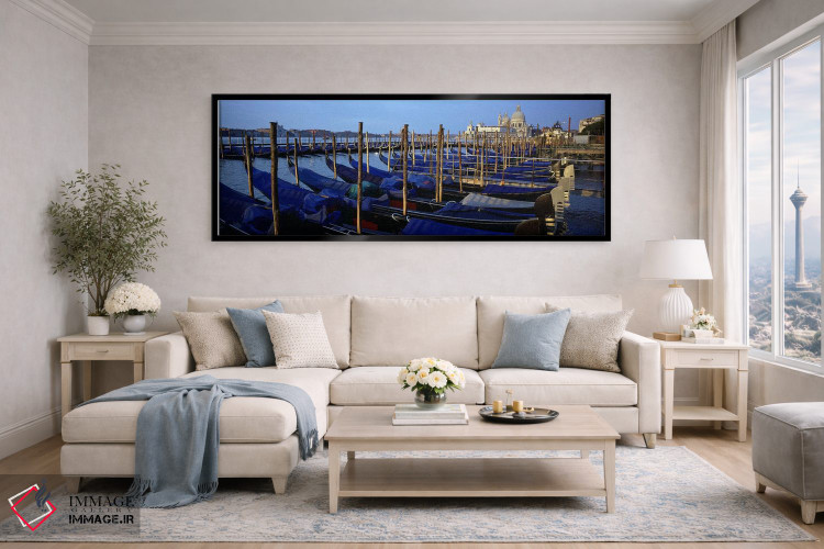 تابلو دکوراتیو Santa Maria Della Salute, Venice, Italy,گوندولاهای پهلو… اثر پانورامیک ایمجز - D6B