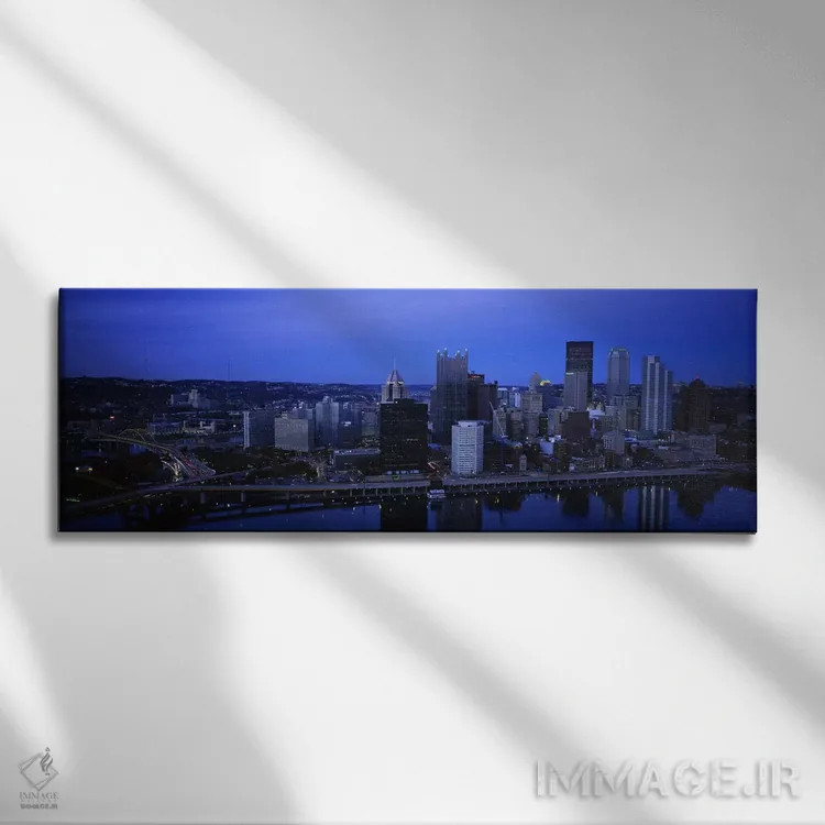 تابلو دکوراتیو Pittsburgh, Pennsylvania, USA,ساختمان ها در شهر هنگام غ… اثر پانورامیک ایمجز - نمای روبهرو روی دیوار
