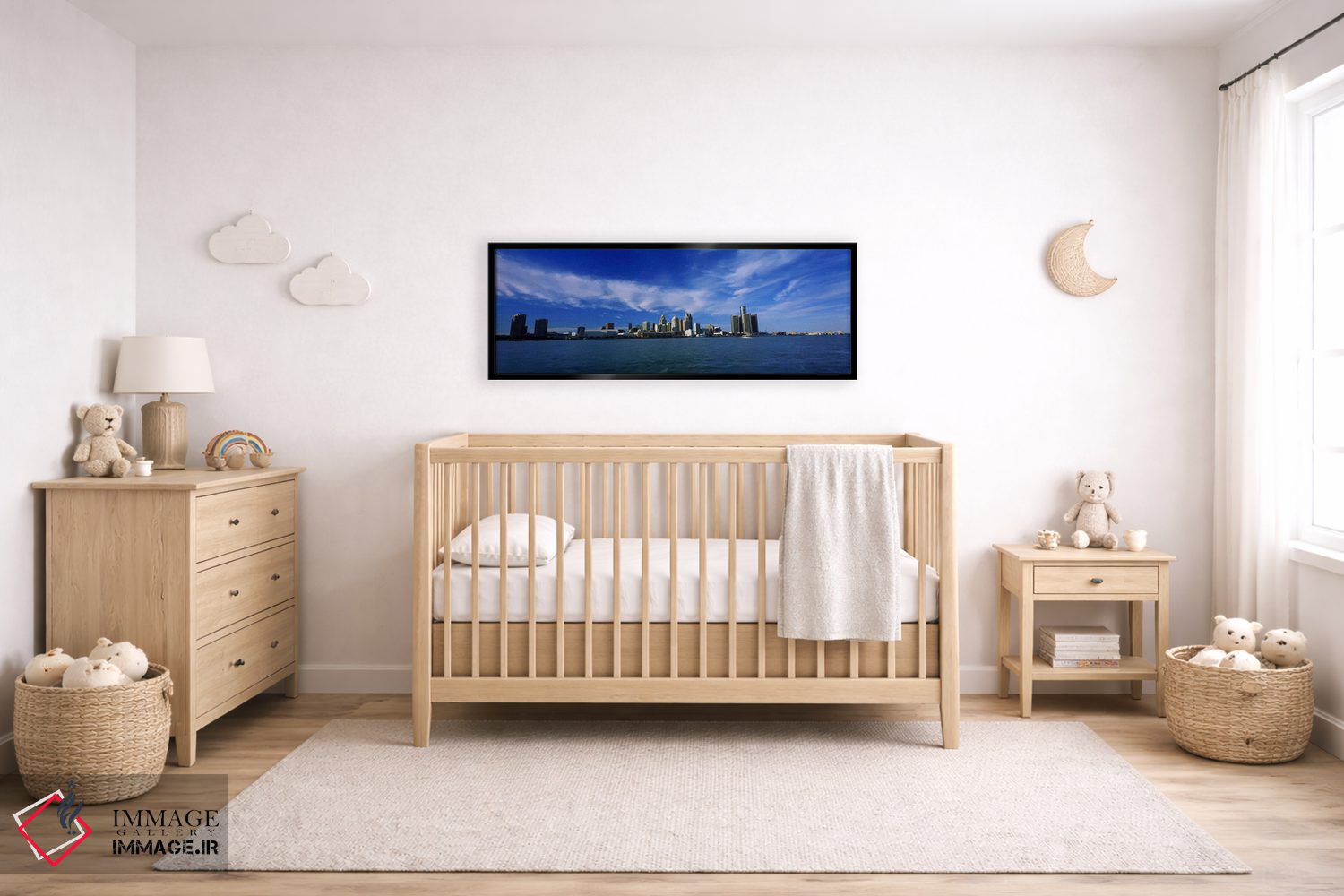 تابلو دکوراتیو Detroit, Michigan, USA #4,ساختمان ها در حاشیه آب، دیترو… اثر پانورامیک ایمجز - D5B