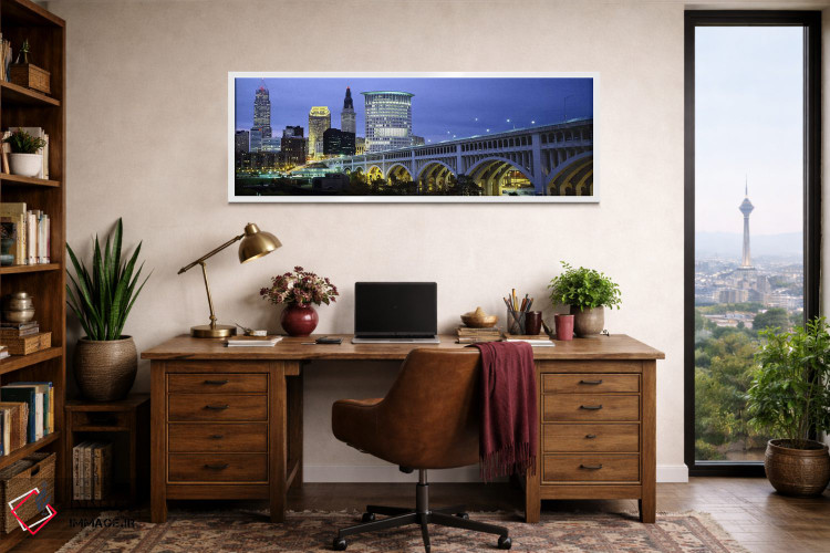 تابلو دکوراتیو Detroit Avenue Bridge, Cleveland, Ohio, USA,پل شهری روش… اثر پانورامیک ایمجز - D1W