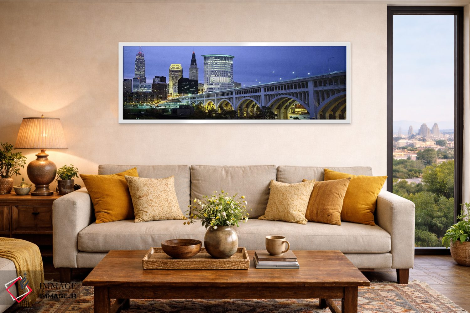 تابلو دکوراتیو Detroit Avenue Bridge, Cleveland, Ohio, USA,پل شهری روش… اثر پانورامیک ایمجز - D4W