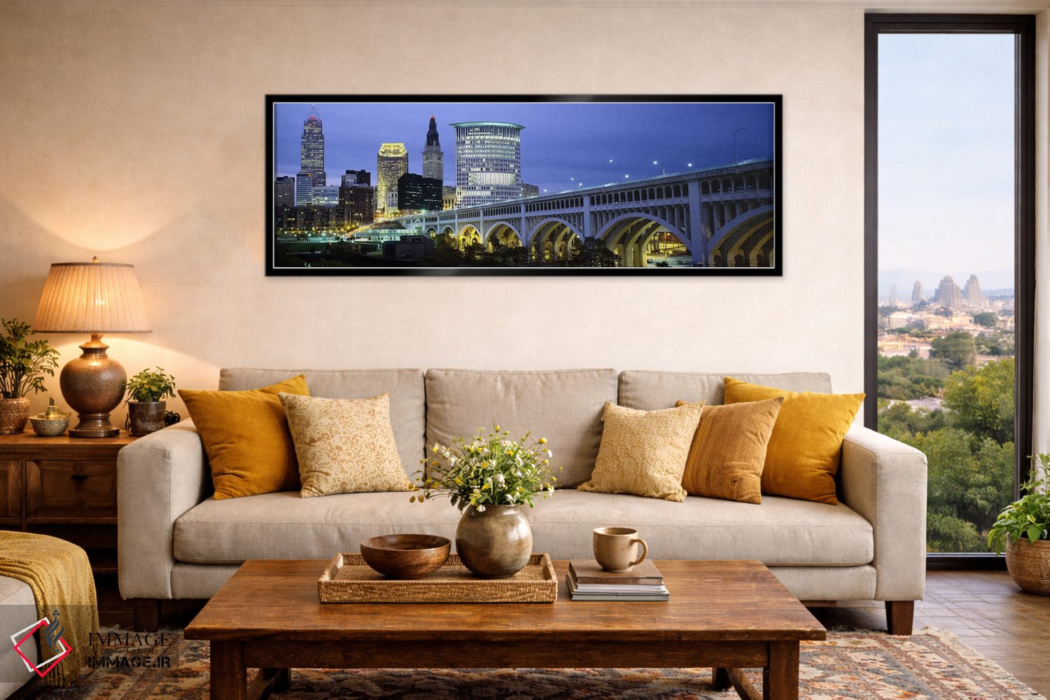 تابلو دکوراتیو Detroit Avenue Bridge, Cleveland, Ohio, USA,پل شهری روش… اثر پانورامیک ایمجز - D6B