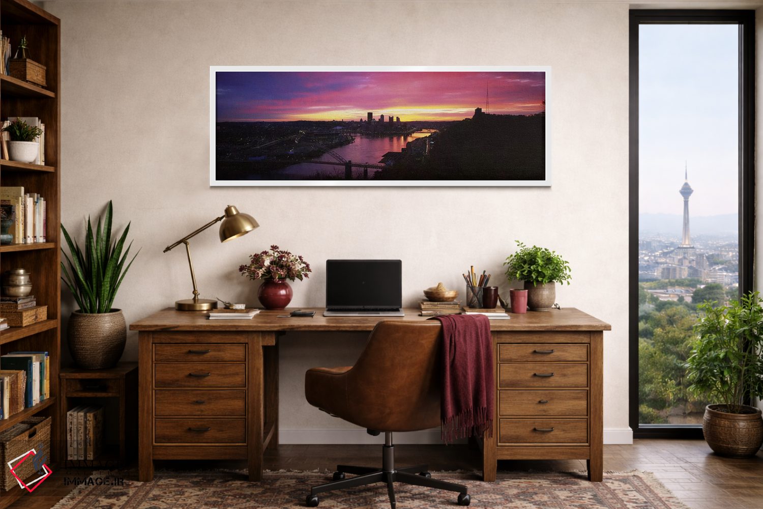 تابلو دکوراتیو Pittsburgh, Pennsylvania, USA,نمای بالا از شهر، پل وست… اثر پانورامیک ایمجز - D1W