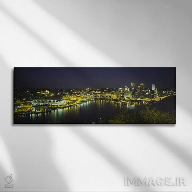 تابلو دکوراتیو Pittsburgh, Pennsylvania, USA,نمای بالا از ساختمان های… اثر پانورامیک ایمجز - نمای روبهرو روی دیوار