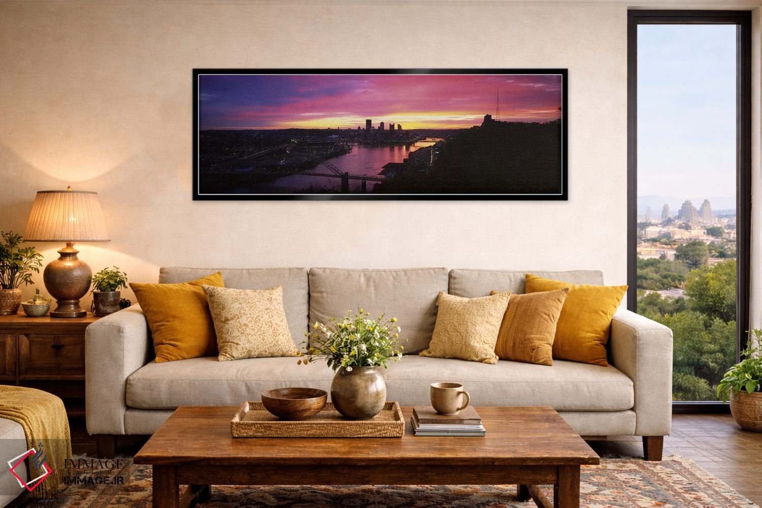 تابلو دکوراتیو Pittsburgh, Pennsylvania, USA,نمای بالا از شهر، پل وست… اثر پانورامیک ایمجز - D6B