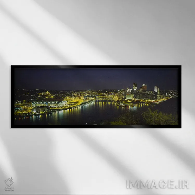 تابلو دکوراتیو Pittsburgh, Pennsylvania, USA,نمای بالا از ساختمان های… اثر پانورامیک ایمجز - نمای قابدار مشکی