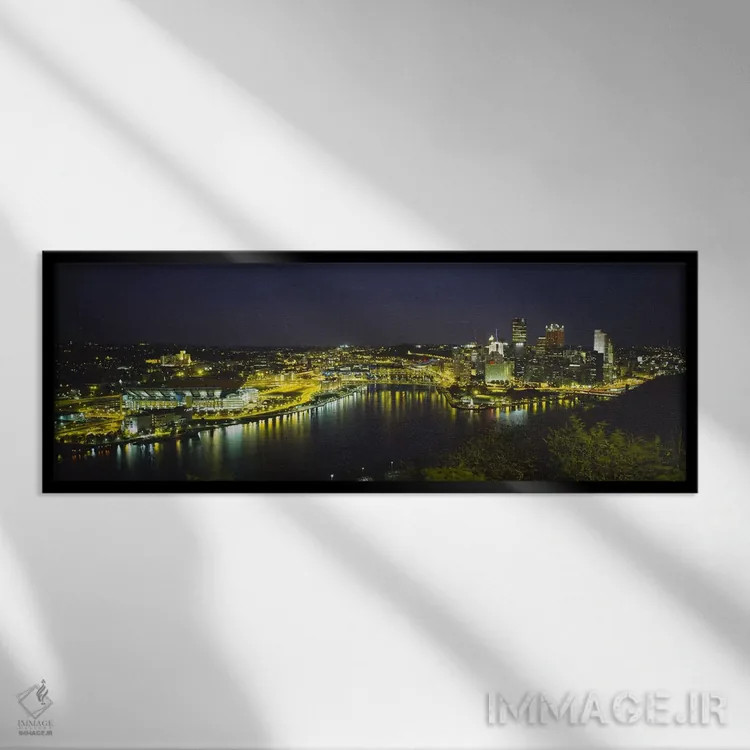 تابلو دکوراتیو Pittsburgh, Pennsylvania, USA,نمای بالا از ساختمان های… اثر پانورامیک ایمجز - نمای قابدار مشکی