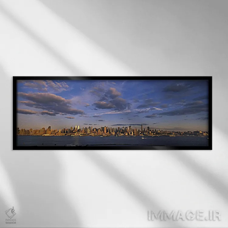تابلو دکوراتیو Manhattan, New York City, New York State, USA,آسمان خرا… اثر پانورامیک ایمجز - نمای قابدار مشکی