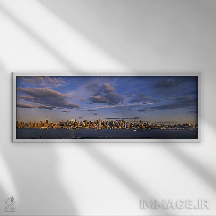 تابلو دکوراتیو Manhattan, New York City, New York State, USA,آسمان خرا… اثر پانورامیک ایمجز - نمای قابدار سفید