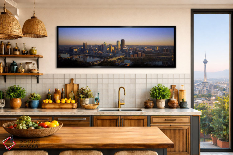 تابلو دکوراتیو Pennsylvania, USA,ساختمان ها در شهر هنگام سپیده دم، پیت… اثر پانورامیک ایمجز - D2B