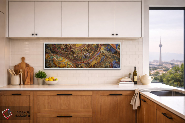 تابلو دکوراتیو Bulgaria,نمای زاویه پایین از فرسکو بر سقف صومعه، صومعه… اثر پانورامیک ایمجز - D3W