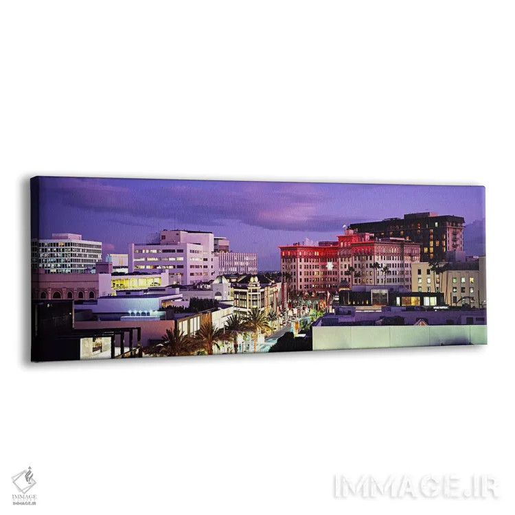 تابلو دکوراتیو Rodeo Drive, Beverly Hills, California, USA,نمای شامگاه… اثر پانورامیک ایمجز - نمای پرسپکتیو محصول