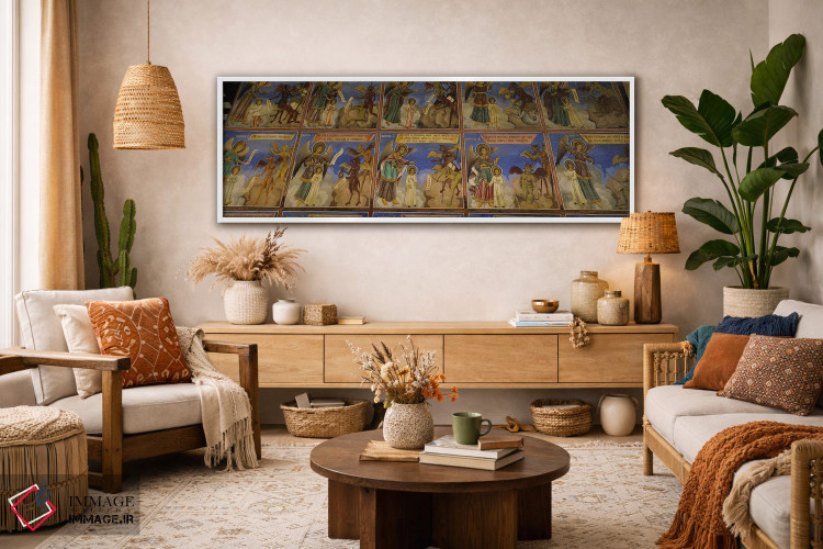 تابلو دکوراتیو Rila Monastery, Bulgaria #2,نمای زاویه پایین از فرسکو ب… اثر پانورامیک ایمجز - D2W