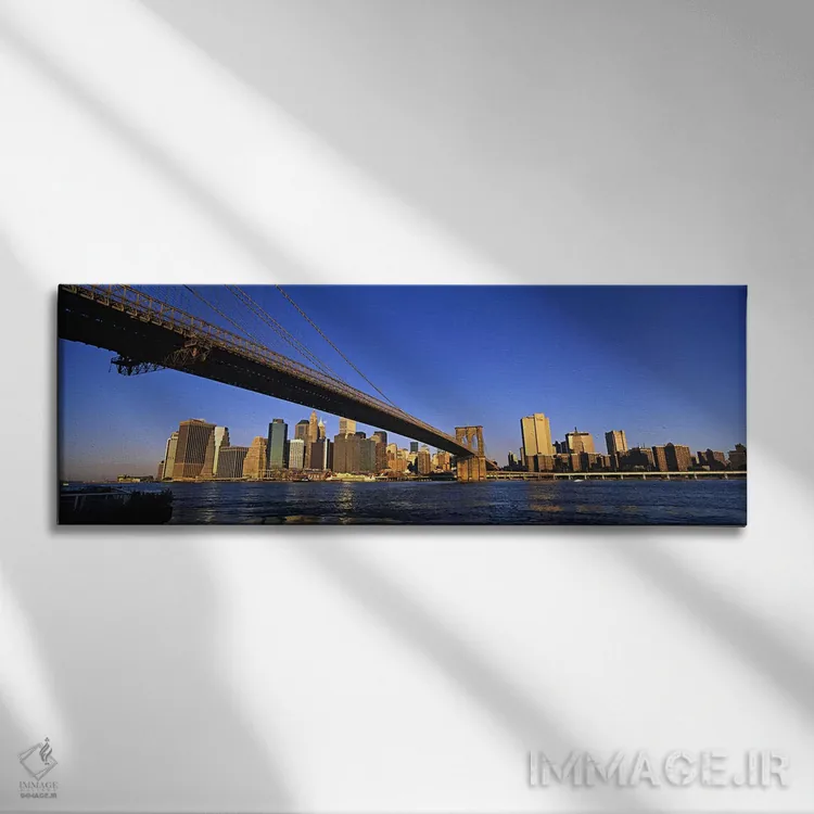 تابلو دکوراتیو New York City, New York, USA,پل بروکلین در حال تقسیم نم… اثر پانورامیک ایمجز - نمای روبهرو روی دیوار