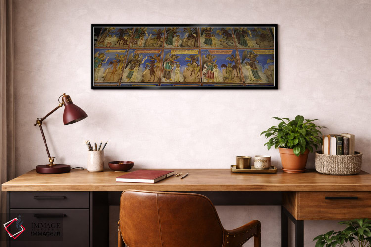 تابلو دکوراتیو Rila Monastery, Bulgaria #2,نمای زاویه پایین از فرسکو ب… اثر پانورامیک ایمجز - D3B