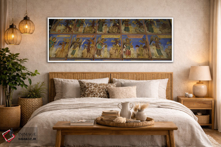 تابلو دکوراتیو Rila Monastery, Bulgaria #2,نمای زاویه پایین از فرسکو ب… اثر پانورامیک ایمجز - D4W