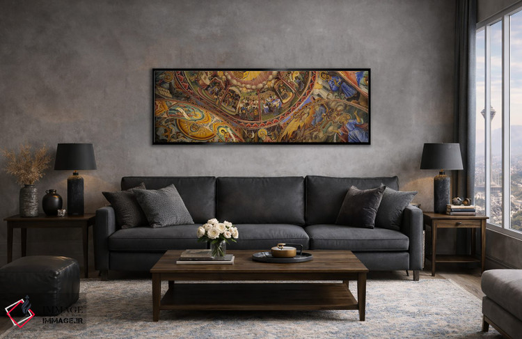 تابلو دکوراتیو Bulgaria,نمای زاویه پایین از فرسکو بر سقف صومعه، صومعه… اثر پانورامیک ایمجز - D6B