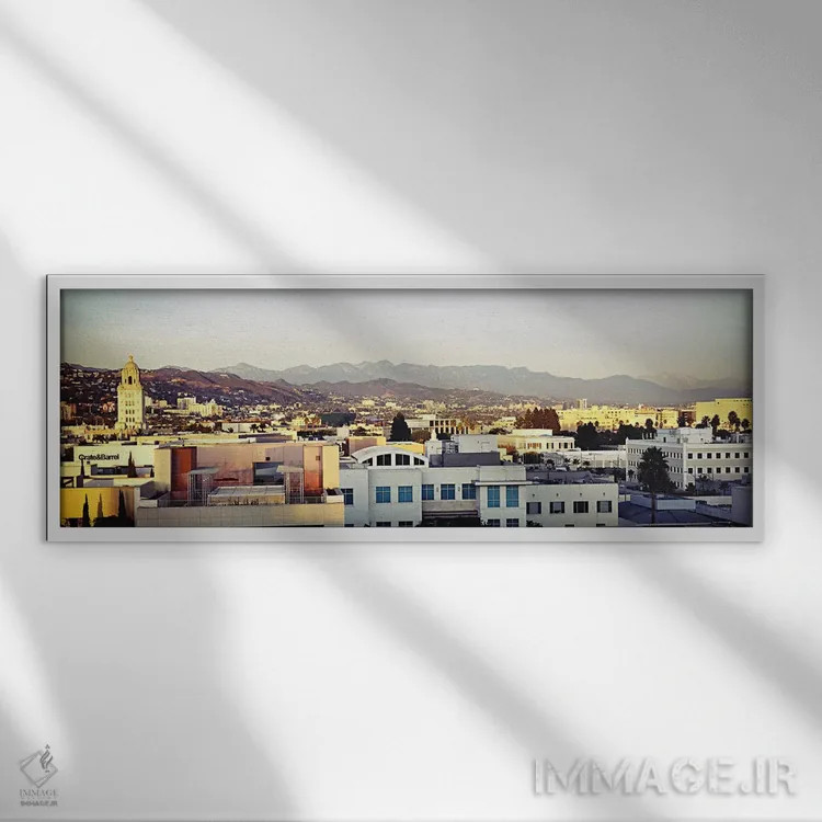 تابلو دکوراتیو San Gabriel Mountains, Hollywood Hills, Hollywood, City… اثر پانورامیک ایمجز - نمای قابدار سفید