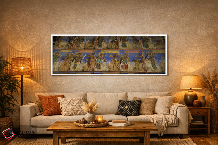 تابلو دکوراتیو Rila Monastery, Bulgaria #2,نمای زاویه پایین از فرسکو ب… اثر پانورامیک ایمجز - D5W