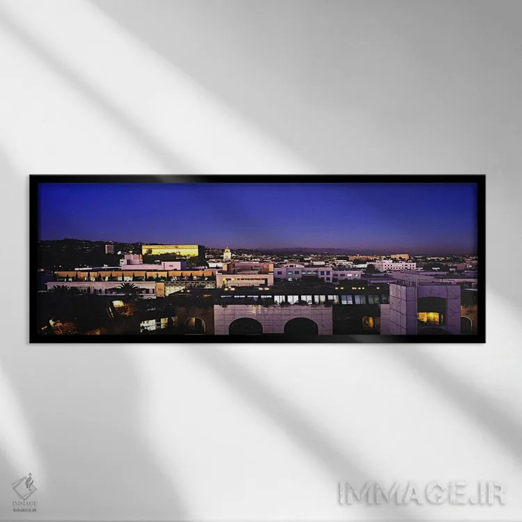 تابلو دکوراتیو Los Angeles County, California, USA,منظره شبانه شهر از… اثر پانورامیک ایمجز - نمای قابدار مشکی