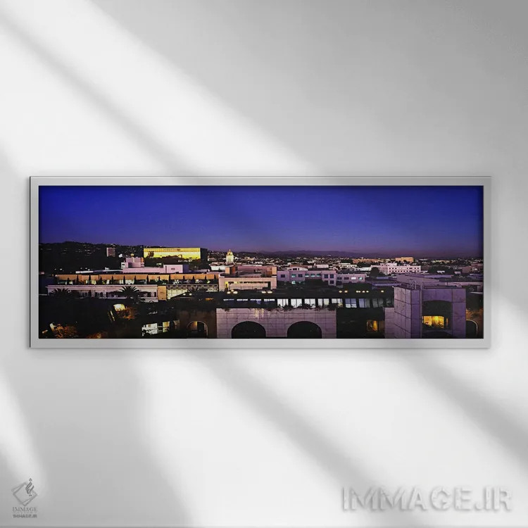تابلو دکوراتیو Los Angeles County, California, USA,منظره شبانه شهر از… اثر پانورامیک ایمجز - نمای قابدار سفید
