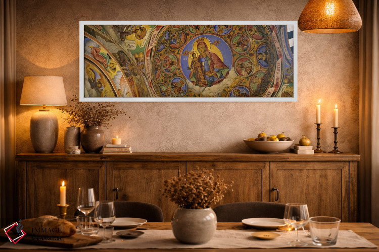 تابلو دکوراتیو Rila Monastery, Bulgaria,نمای زاویه پایین از فرسکو بر س… اثر پانورامیک ایمجز - D2W