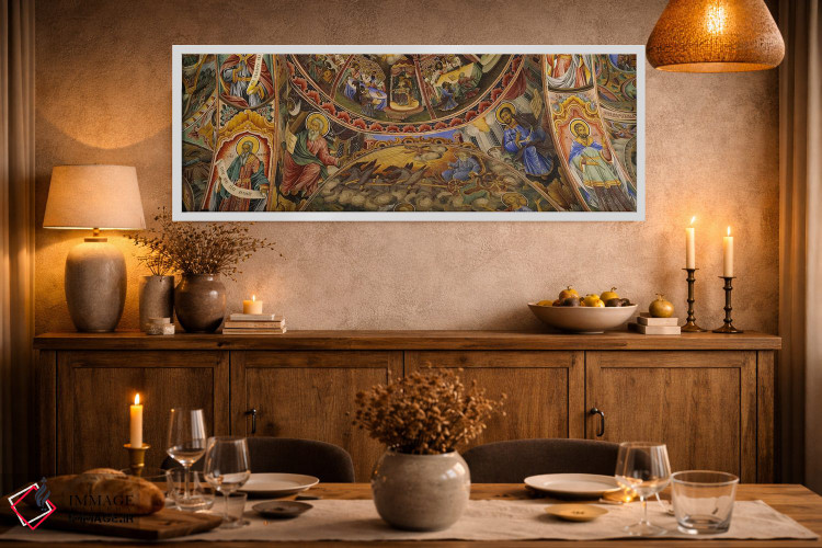 تابلو دکوراتیو Bulgaria,نمای زاویه پایین از فرسکو بر سقف صومعه، صومعه… اثر پانورامیک ایمجز - D2W
