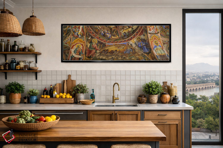 تابلو دکوراتیو Bulgaria,نمای زاویه پایین از فرسکو بر سقف صومعه، صومعه… اثر پانورامیک ایمجز - D4B