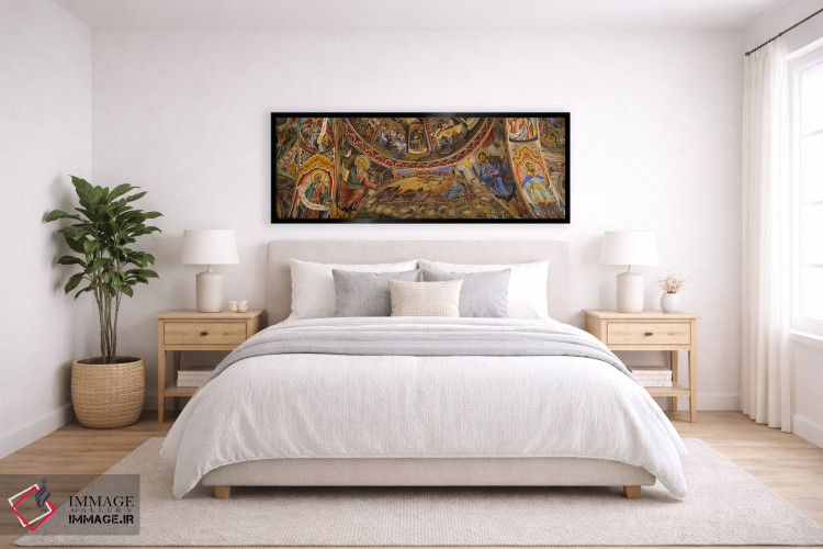 تابلو دکوراتیو Bulgaria,نمای زاویه پایین از فرسکو بر سقف صومعه، صومعه… اثر پانورامیک ایمجز - D6B