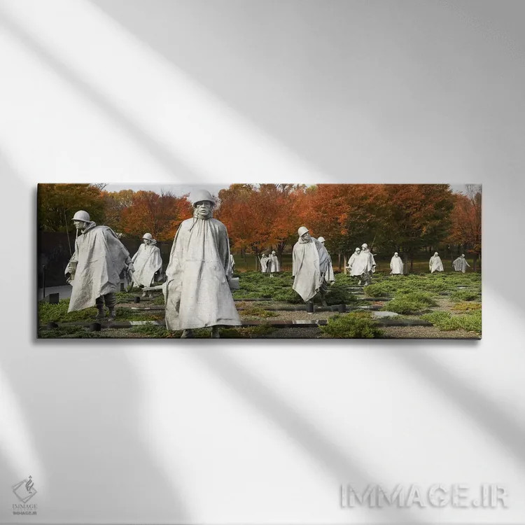 تابلو دکوراتیو Korean War Memorial, Washington DC, USA,مجسمه های سرباز… اثر پانورامیک ایمجز - نمای روبهرو روی دیوار