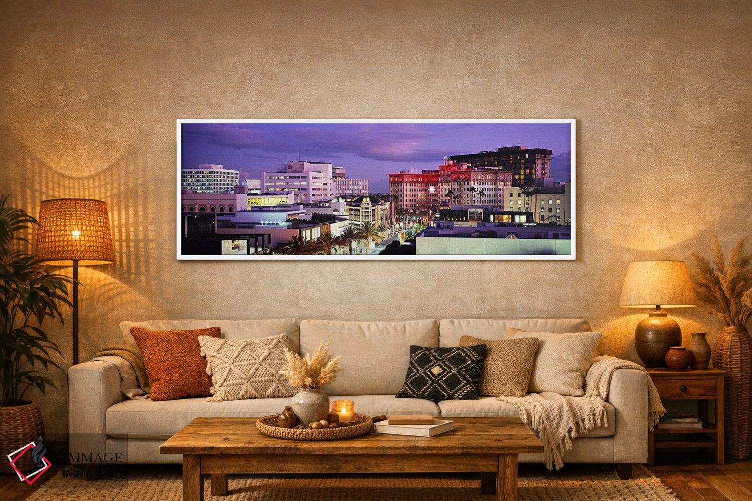 تابلو دکوراتیو Rodeo Drive, Beverly Hills, California, USA,نمای شامگاه… اثر پانورامیک ایمجز - D5W