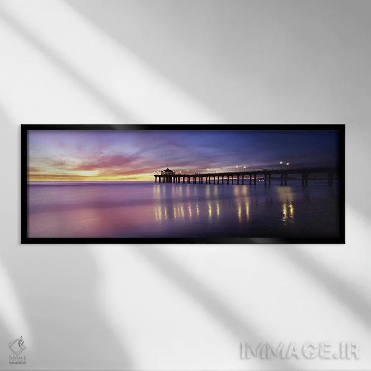 تابلو دکوراتیو Manhattan Beach Pier, Manhattan Beach, San Francisco, C… اثر پانورامیک ایمجز - نمای قابدار مشکی